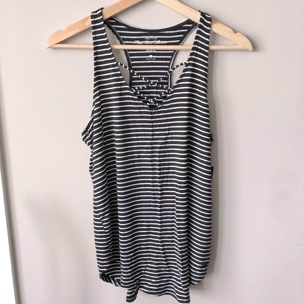 Hollister Striped Lace-Up Racerback Swing Tank